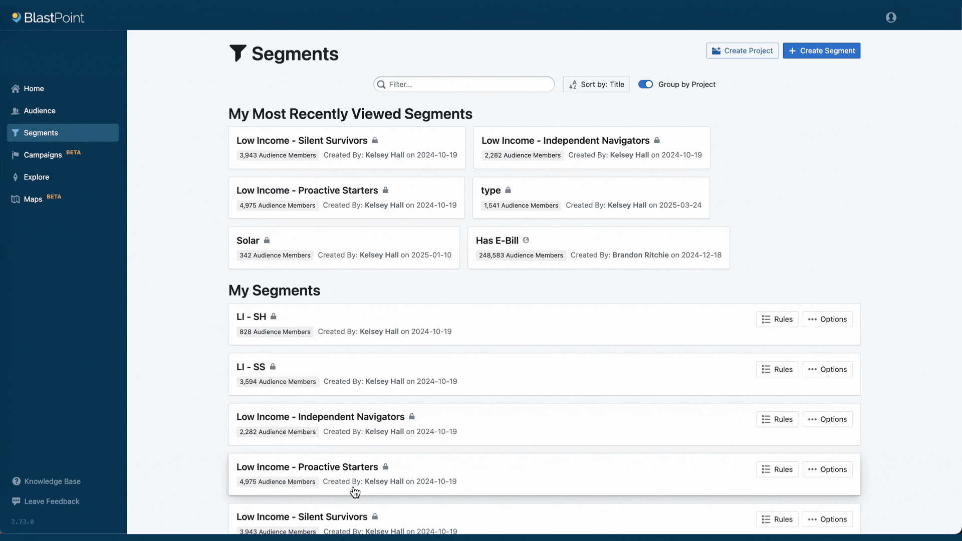 Segment Projects