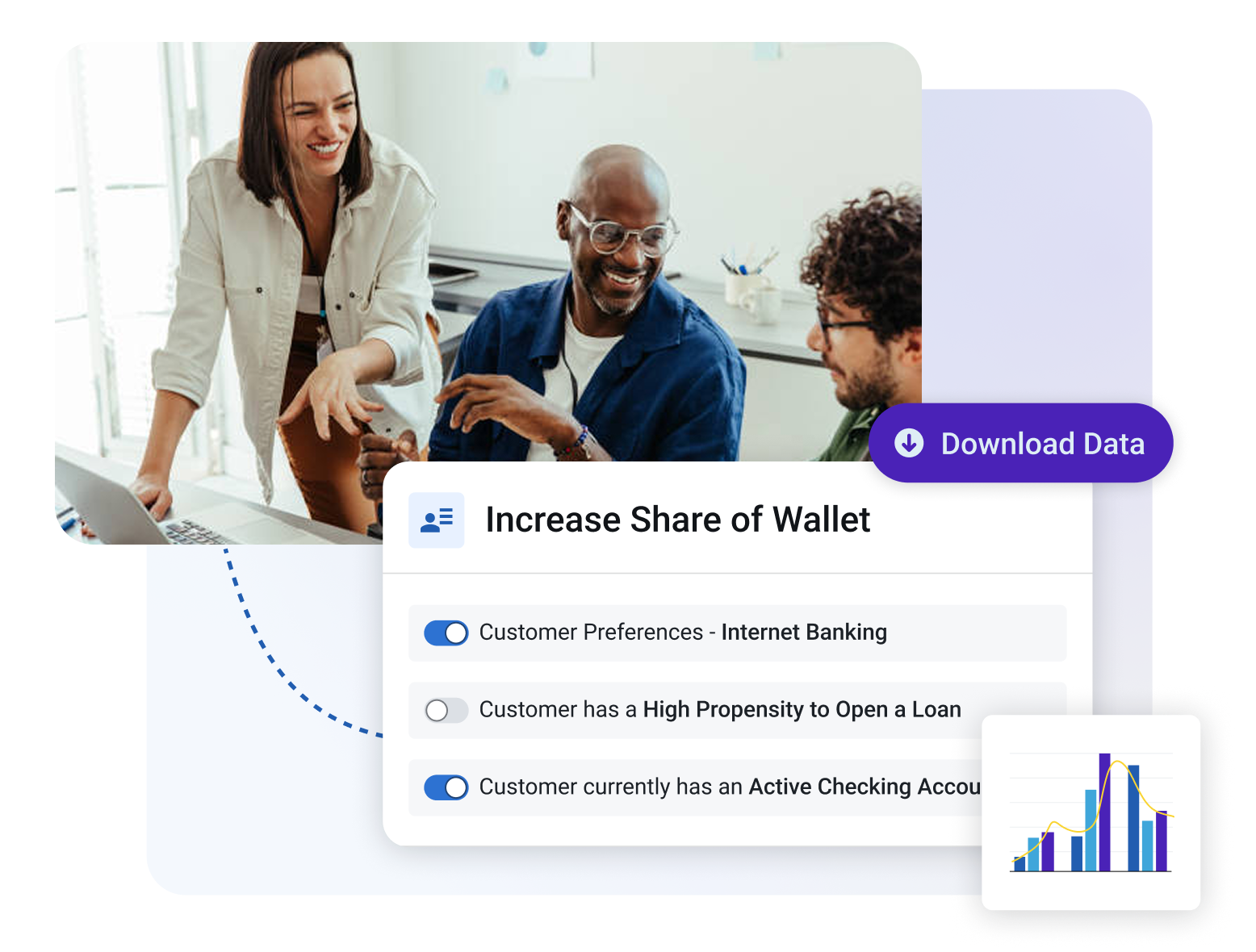 BlastPoint customer segmentation view for banks