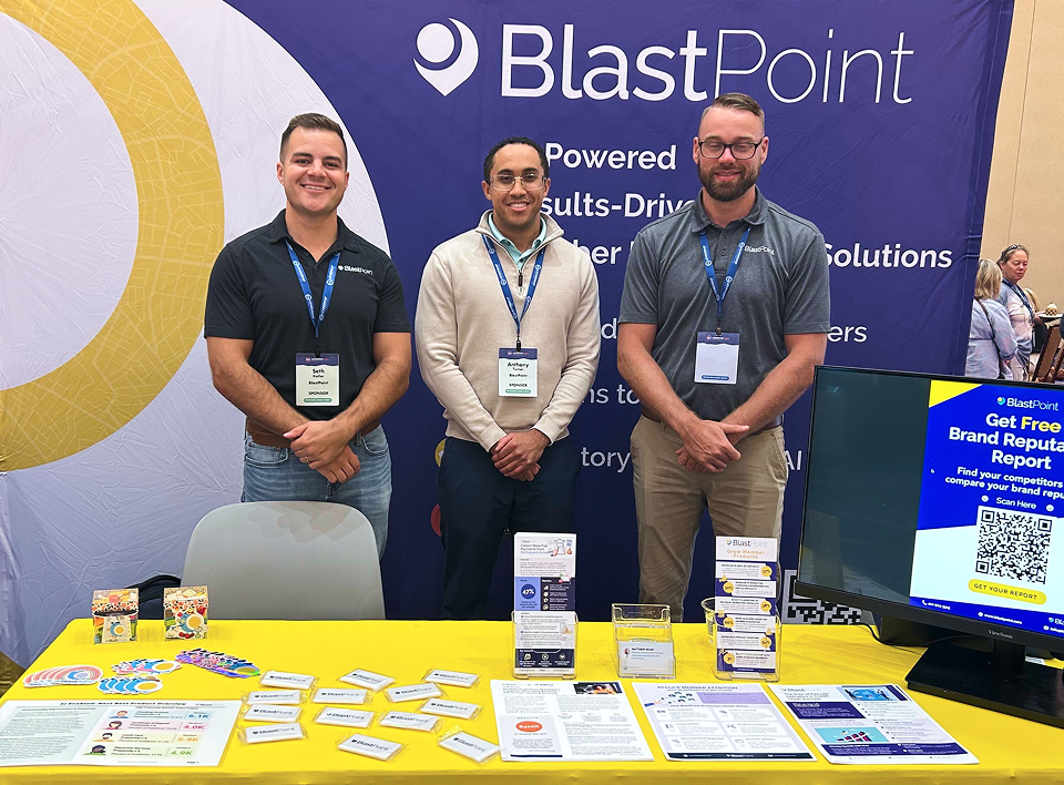 BlastPoint team at a trade show
